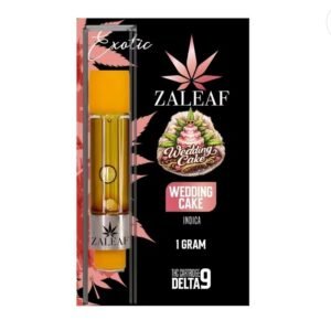 ZALEAF Delta-9 Vape Cartridge – 1G Premium THC Wedding Cake - Indica